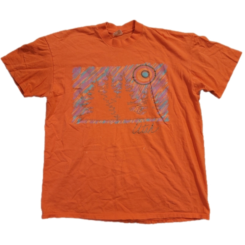 Stedman Super Hi-Cru Lived In Distressed Vintage Utah T-shirt sz XL 100%Cotton